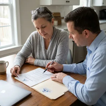 Homeowner reviewing cash offer documents