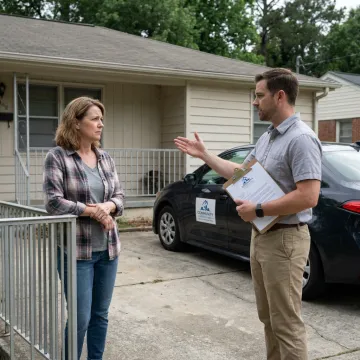 Cash home buyer discussing an as-is sale