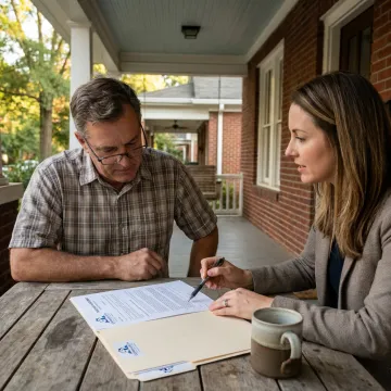 Homeowner reviewing a cash offer process