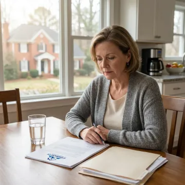 Homeowner reviewing a cash offer for a foreclosure sale