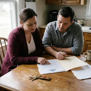 Family reviewing an inherited house sale offer