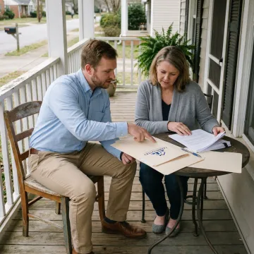 Homebuyer discussing an as-is inherited home sale