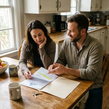 Homeowner reviewing a cash offer for an as-is home sale
