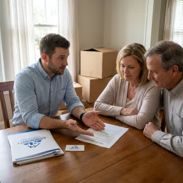 Family reviewing probate home sale documents