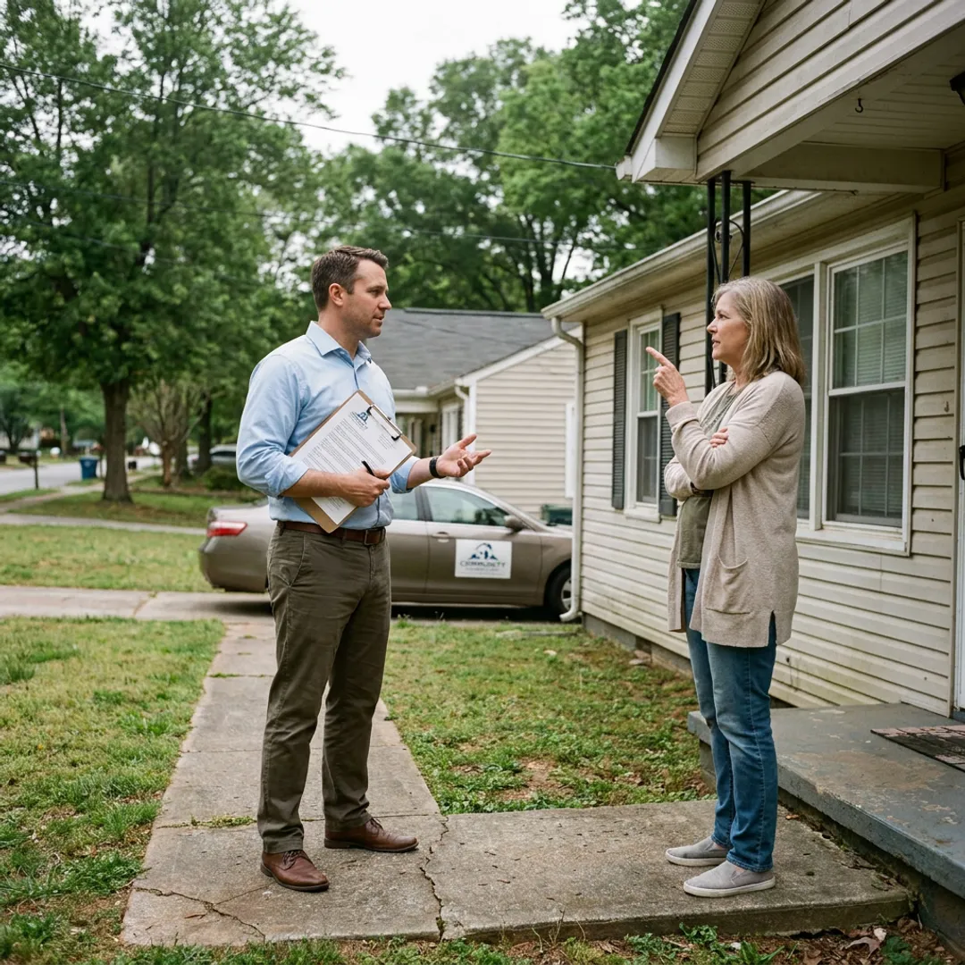 Home buyer discussing an as-is sale