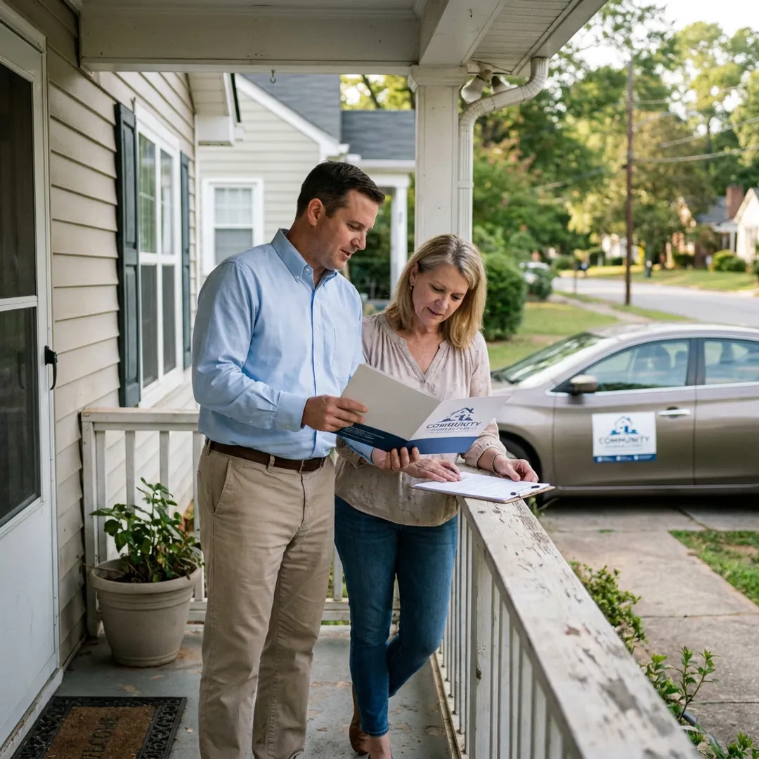 Home buyer discussing an as-is Atlanta sale