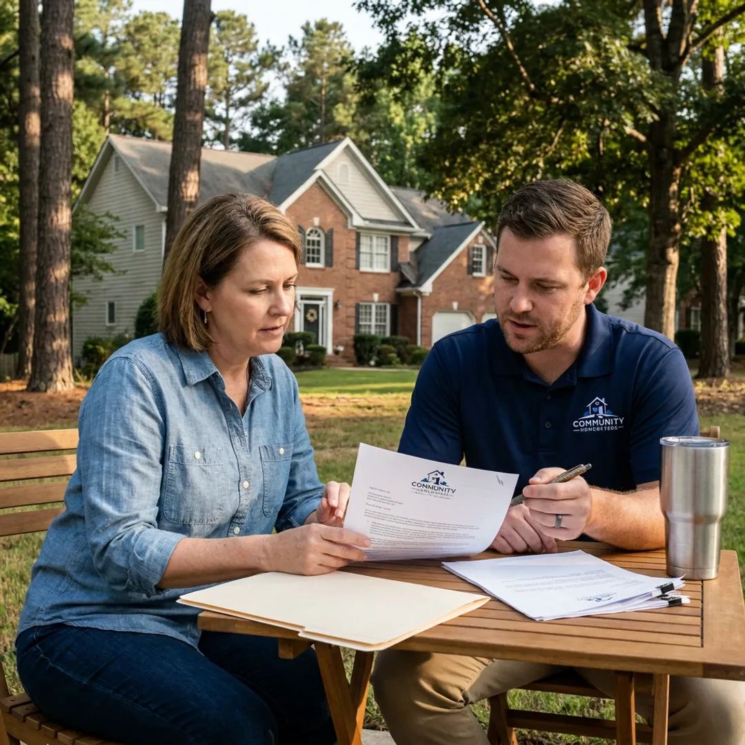 Cobb County homeowner reviewing a cash home offer