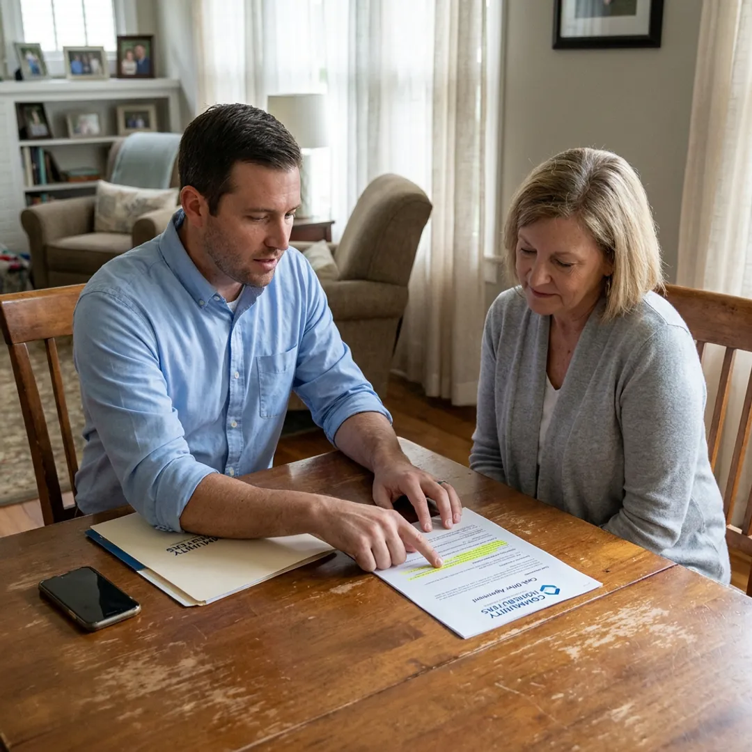 Home buyer discussing an as-is sale with homeowner