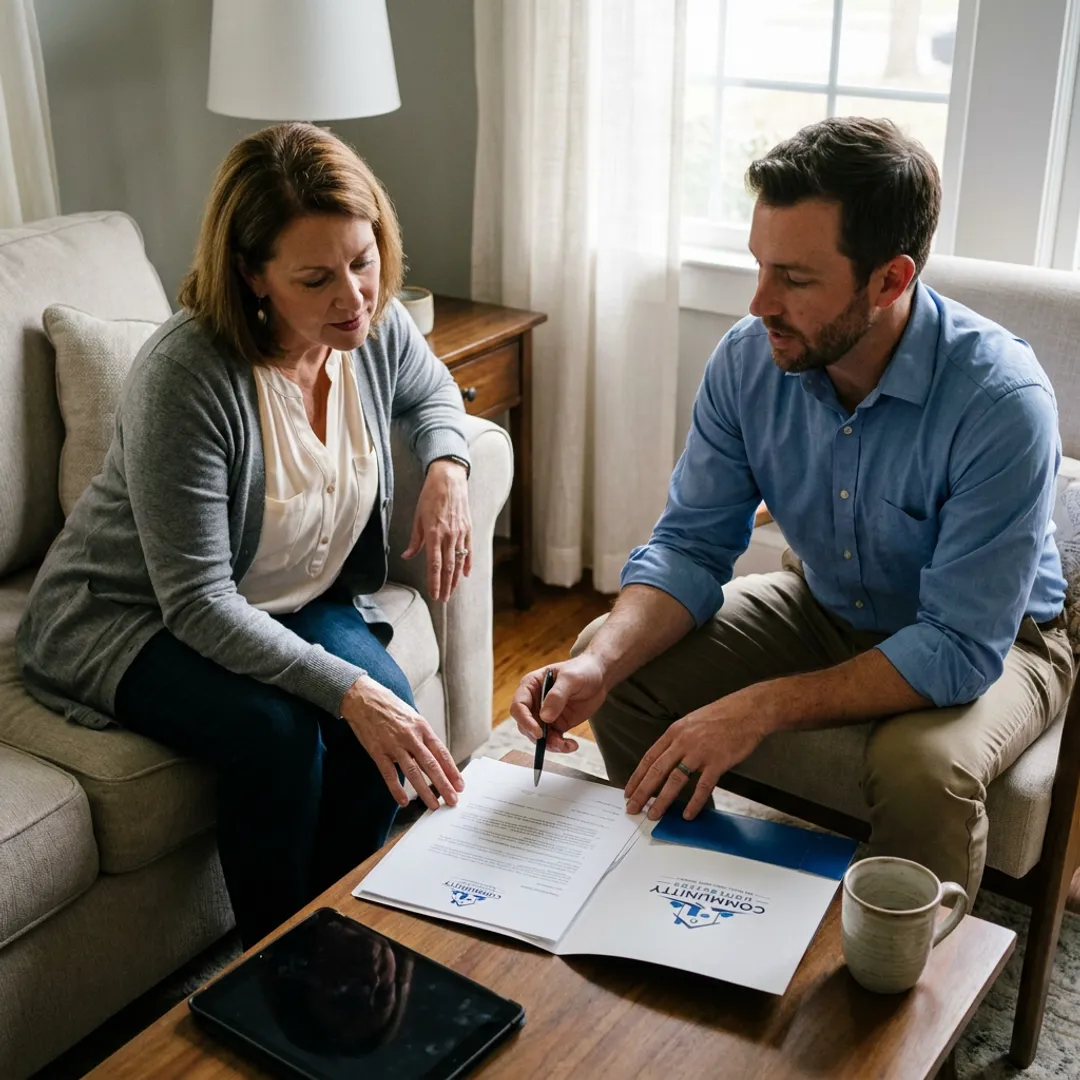 Homeowner meeting with an Atlanta cash buyer