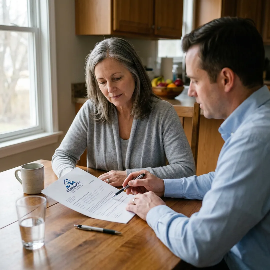 Homeowner reviewing an as-is cash offer