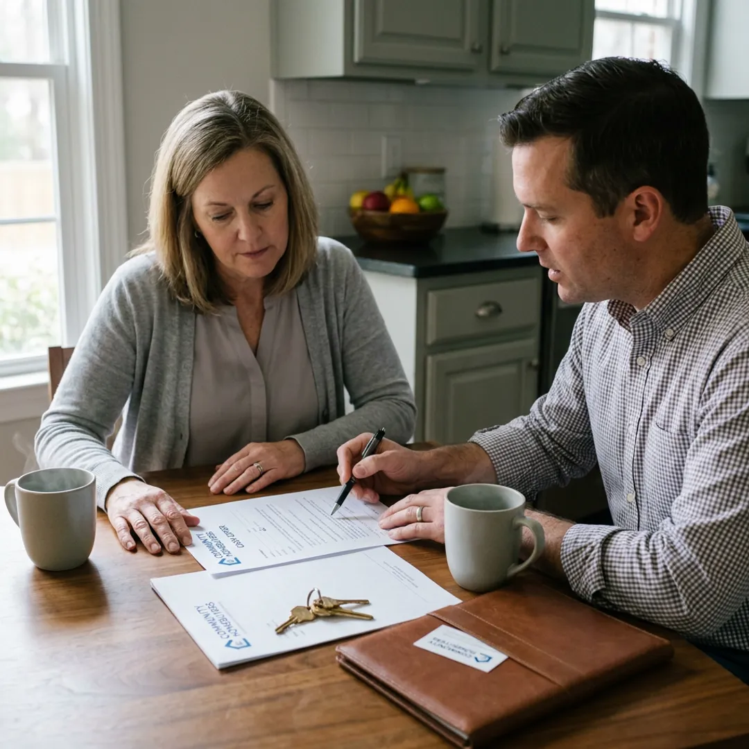 Atlanta homeowner reviewing a cash home offer