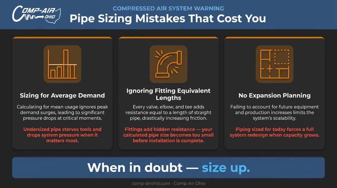 Three most common compressed air pipe sizing mistakes and how to avoid them