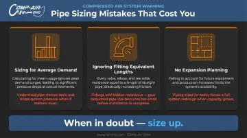 Three most common compressed air pipe sizing mistakes and how to avoid them