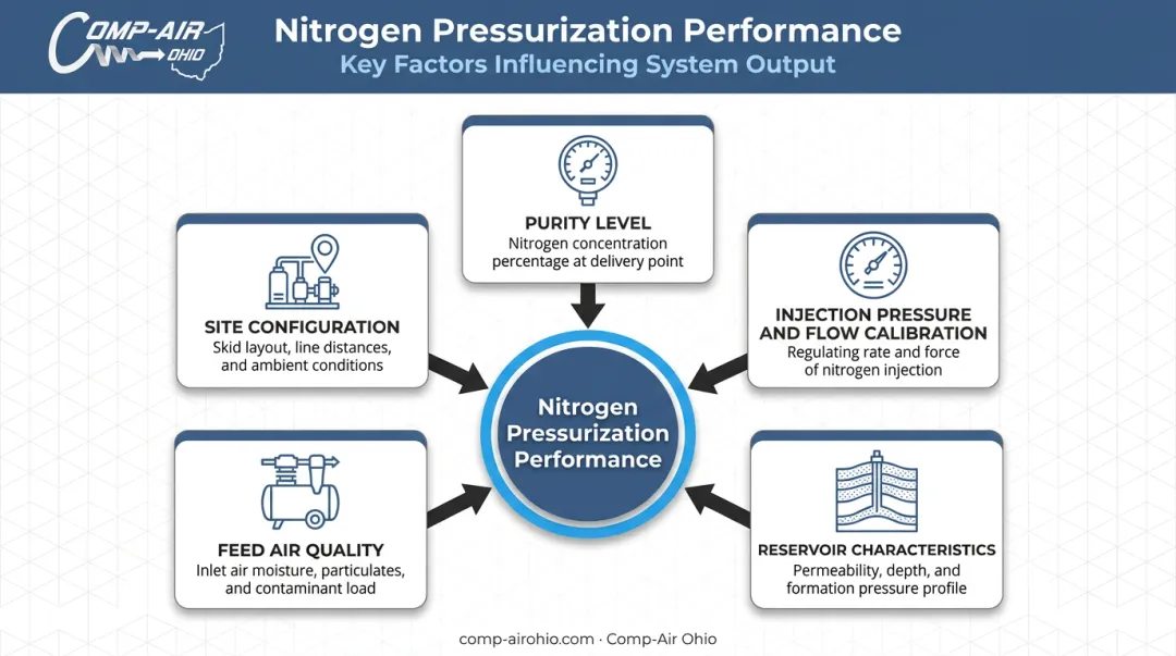 Five key factors affecting nitrogen well pressurization performance and system design
