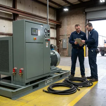 Industrial air compressor rental equipment in Cleveland facility