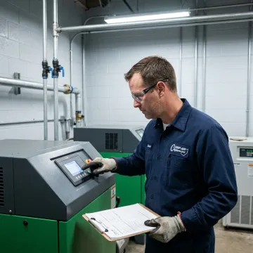 Air compressor technician testing system controls