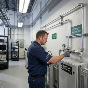 Technician commissioning nitrogen generator system