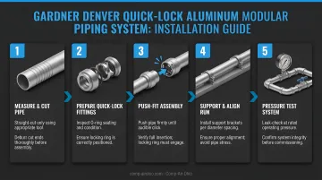Gardner Denver Quick-Lock aluminum modular compressed air piping system installation