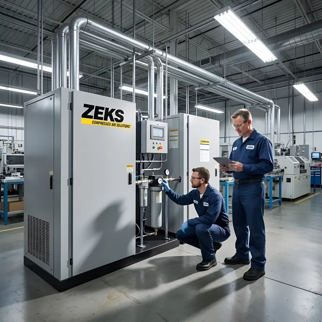 Compressed air system in electronics manufacturing facility