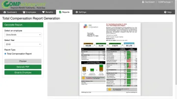 COMPackage platform dashboard generating personalized total compensation reports for employees