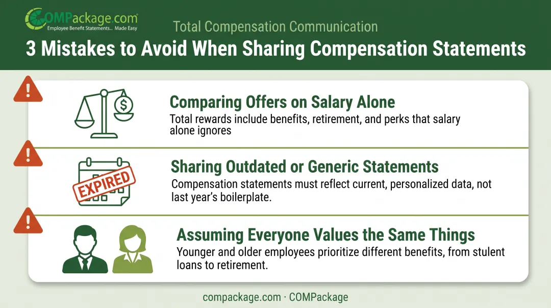 Three common mistakes in evaluating and communicating employee benefits packages