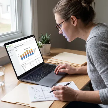 HR professional reviewing a total compensation statement