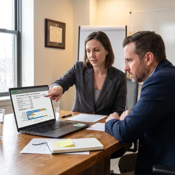 Consultant reviewing a total compensation statement