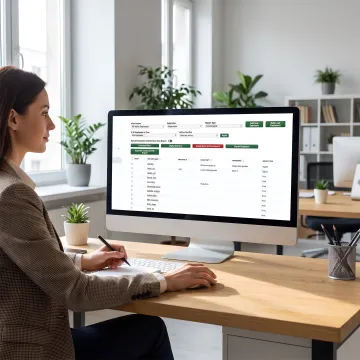 HR professional preparing employee compensation reports on a laptop