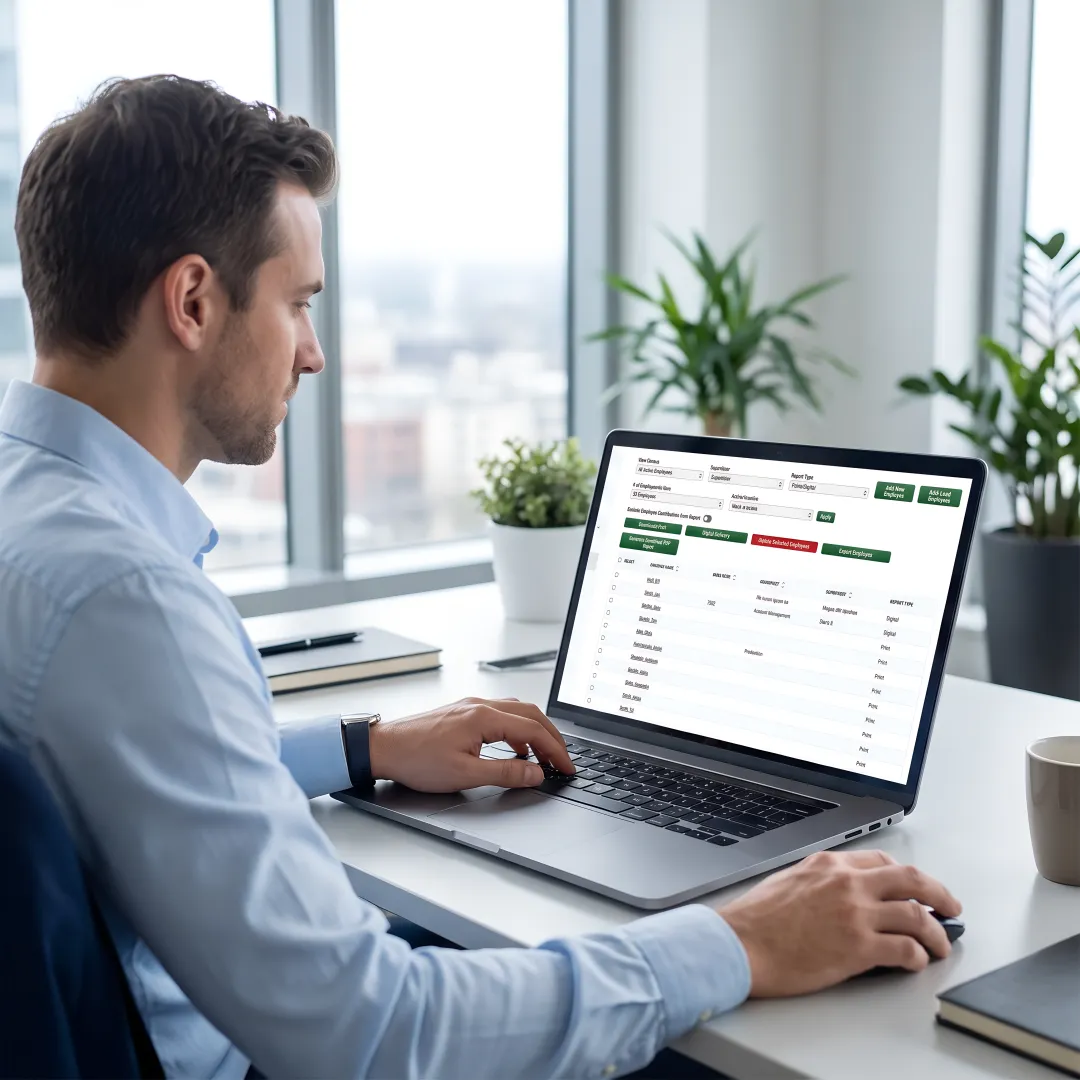 HR manager creating total compensation reports