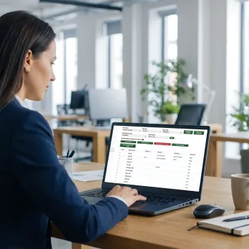 Customized total compensation report on a laptop