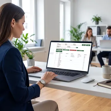 Executive compensation report on a laptop
