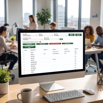 Executive compensation report dashboard on a laptop