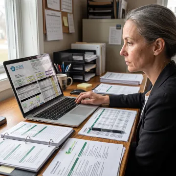 HR professional reviewing an employee total compensation report
