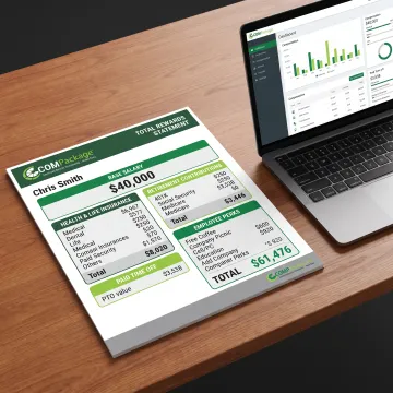 Customized employee total rewards statement