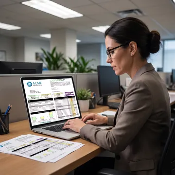 HR professional reviewing a total compensation report