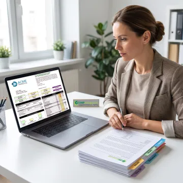 HR manager reviewing a total compensation statement