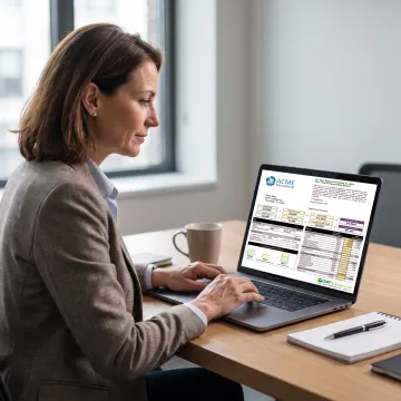 HR professional reviewing a total compensation statement