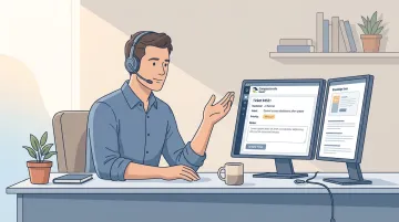IT support technician calmly de-escalating an angry customer phone call