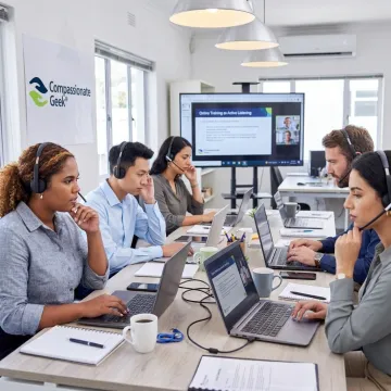 IT professionals taking an active listening course