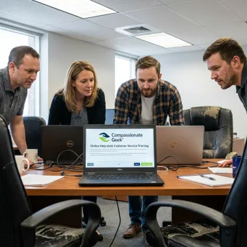 IT support team completing online help desk training