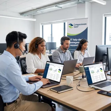 IT team completing online help desk training