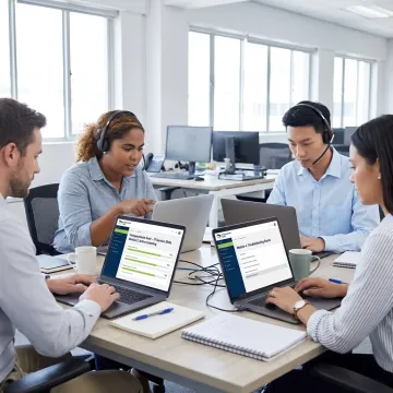 IT help desk support professionals in training