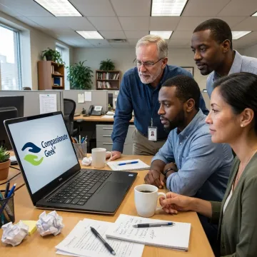 IT team learning customer service skills online