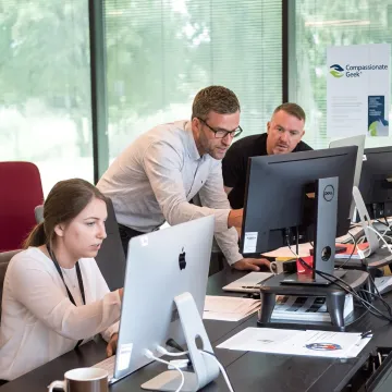 IT team discussing customer service practices