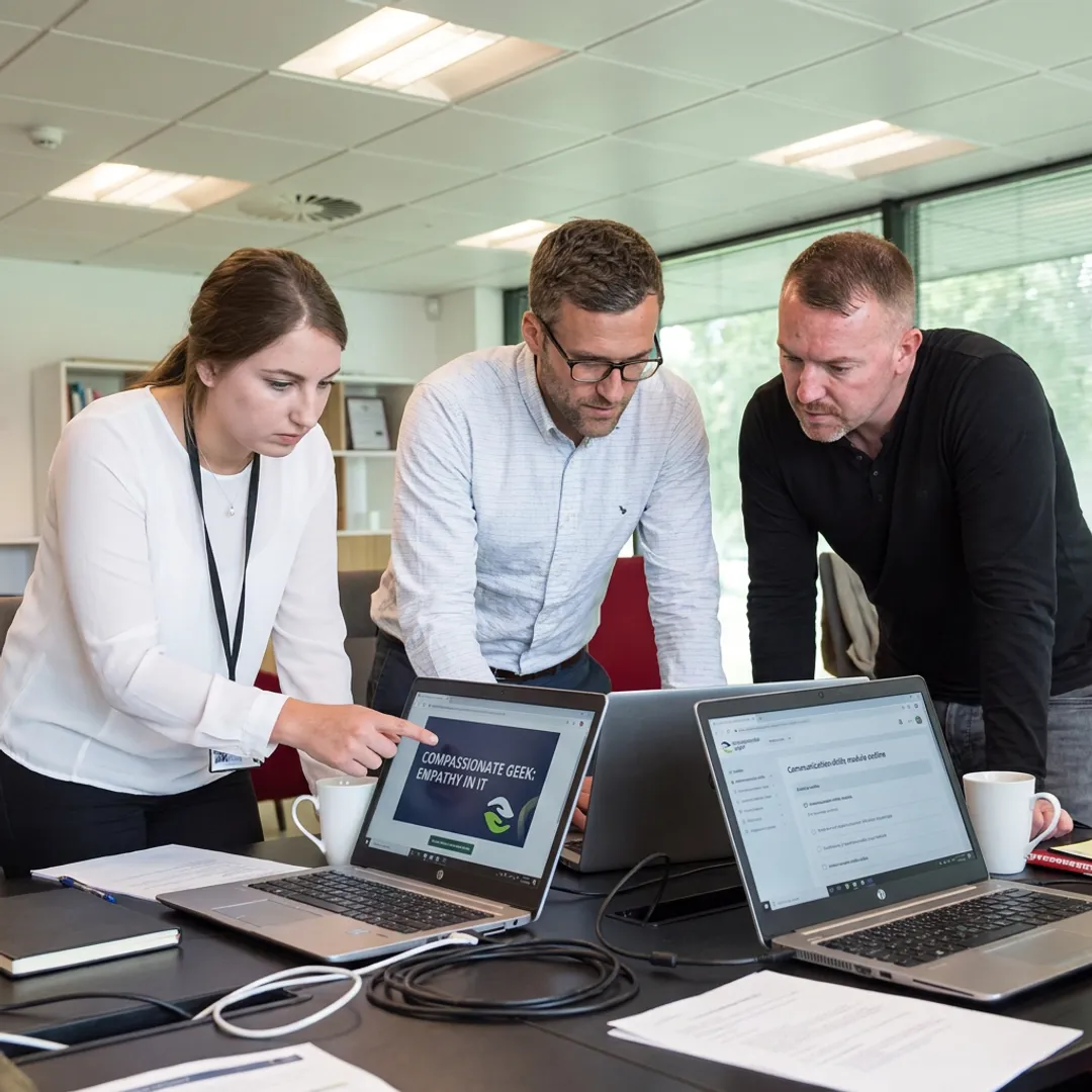 IT team learning customer service skills online