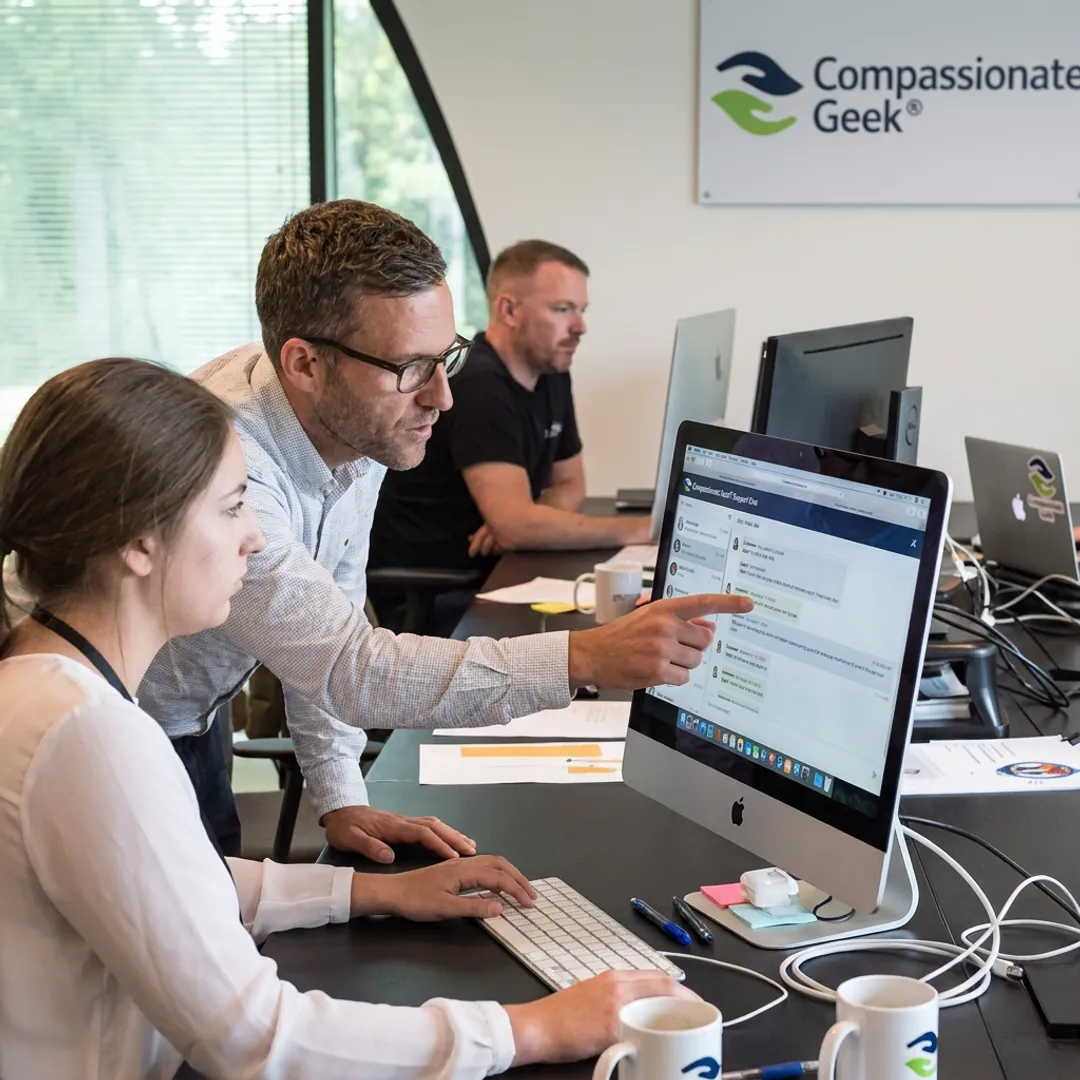 Support team practicing customer-focused online chat