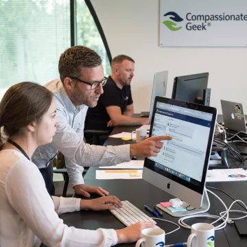 Support team practicing customer-focused online chat