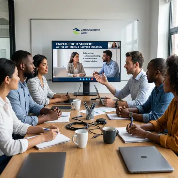IT team practicing customer support communication
