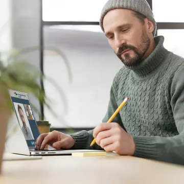 IT technician listening to a customer