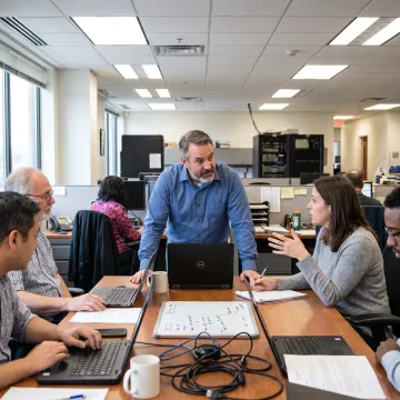 IT leader listening to a team member during a support meeting